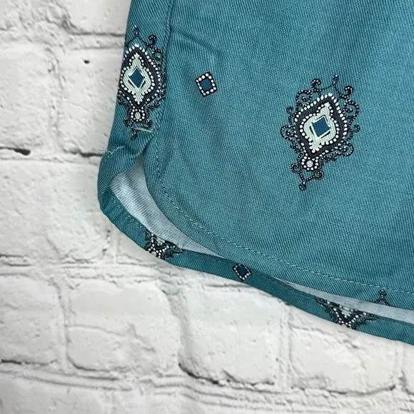 LOFT Women’s Blue Mandala Jewel Printed Shorts Drawstring size Medium - Picture 3 of 7